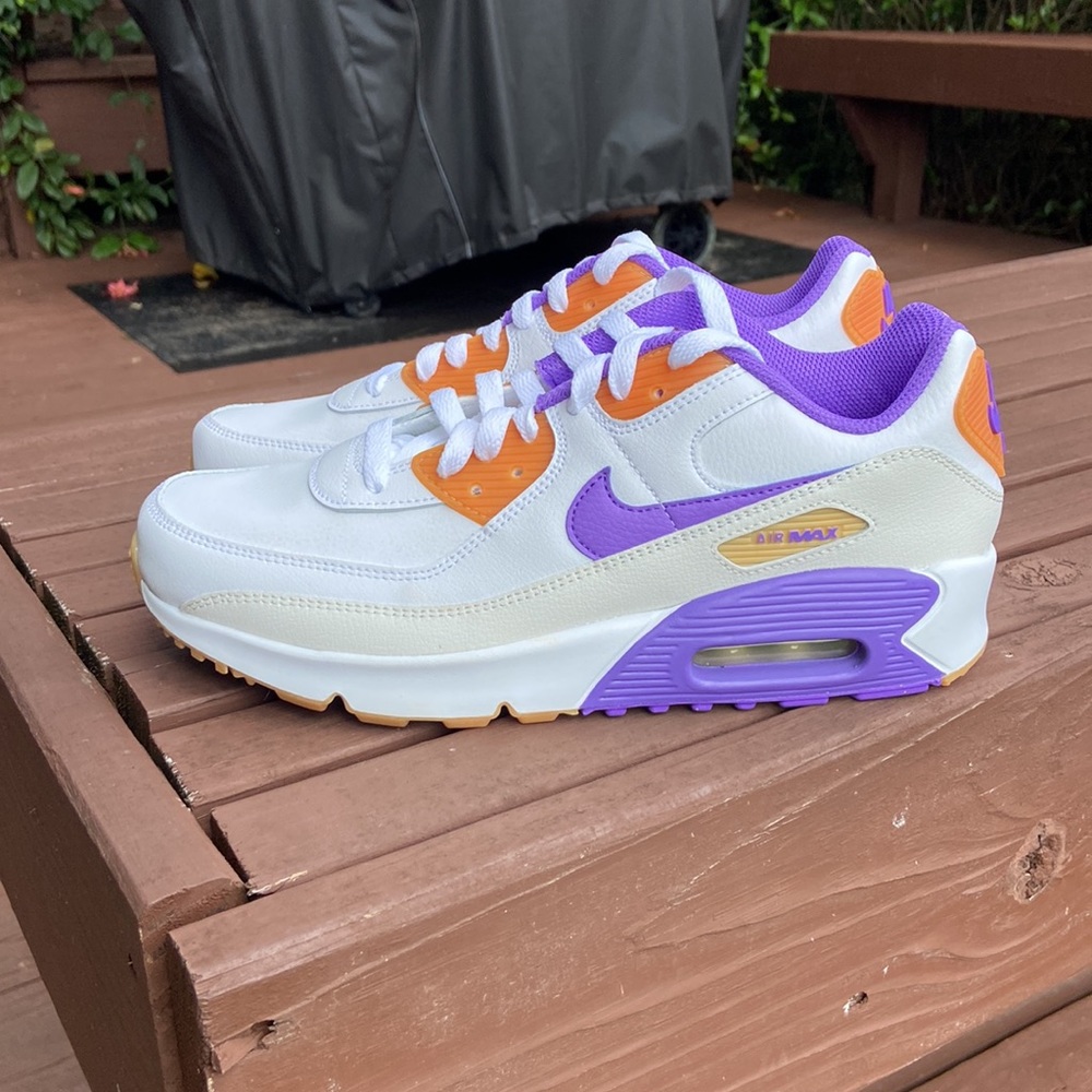 Nike Air Max 90 White Action Grape Women’s Size 8.5 Sneakers - Picture 10 of 13